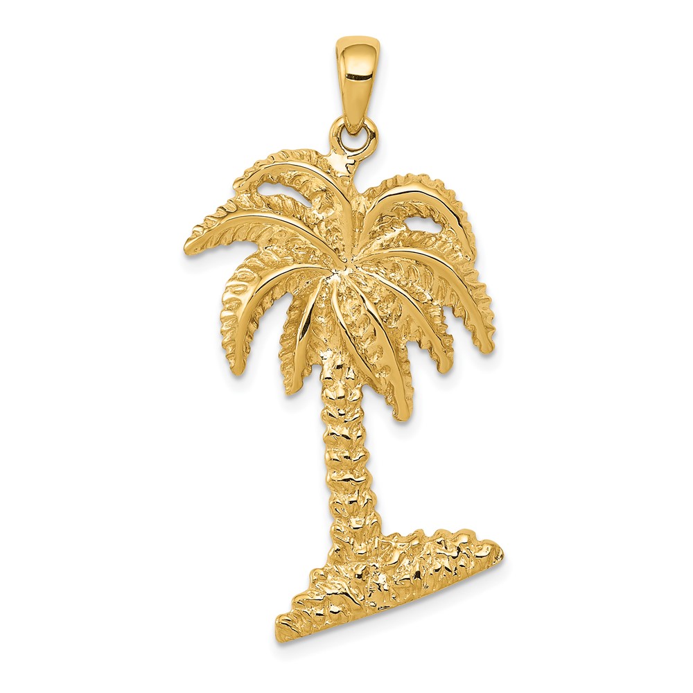14K Large Palm Tree Pendant (D4093)