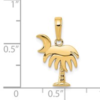 14K Charleston Palm Tree with Moon Pendant view 3