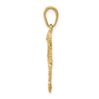 14K Yellow Gold Seahorse Pendant view 2