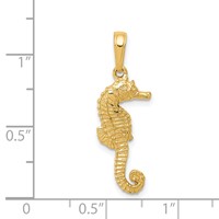 14K Yellow Gold Seahorse Pendant view 3