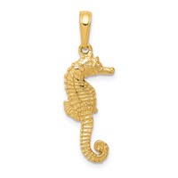 14K Yellow Gold Seahorse Pendant view 1