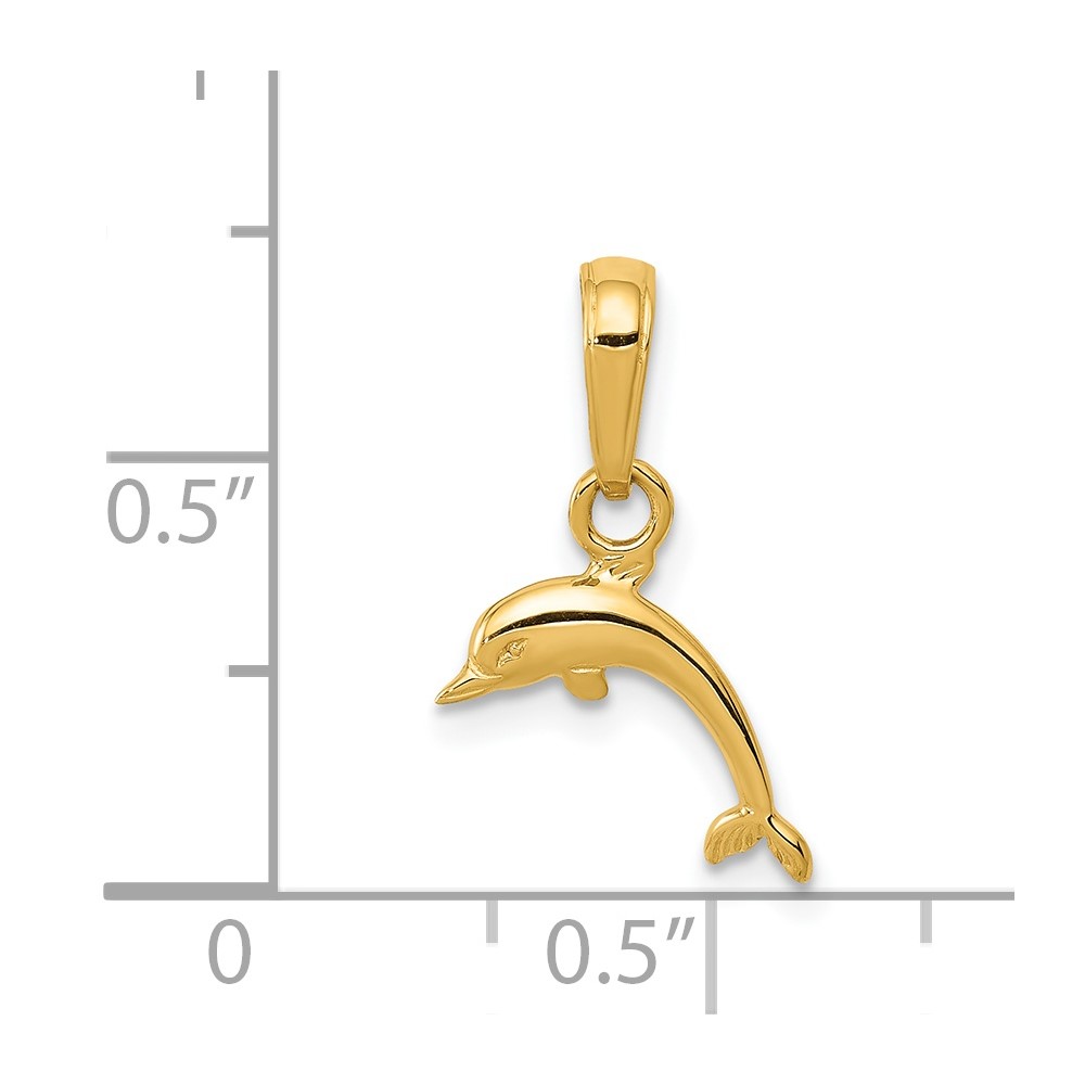 14K Mini Dolphin Pendant (D4121)