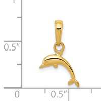 14K Yellow Gold Mini Dolphin Pendant view 3