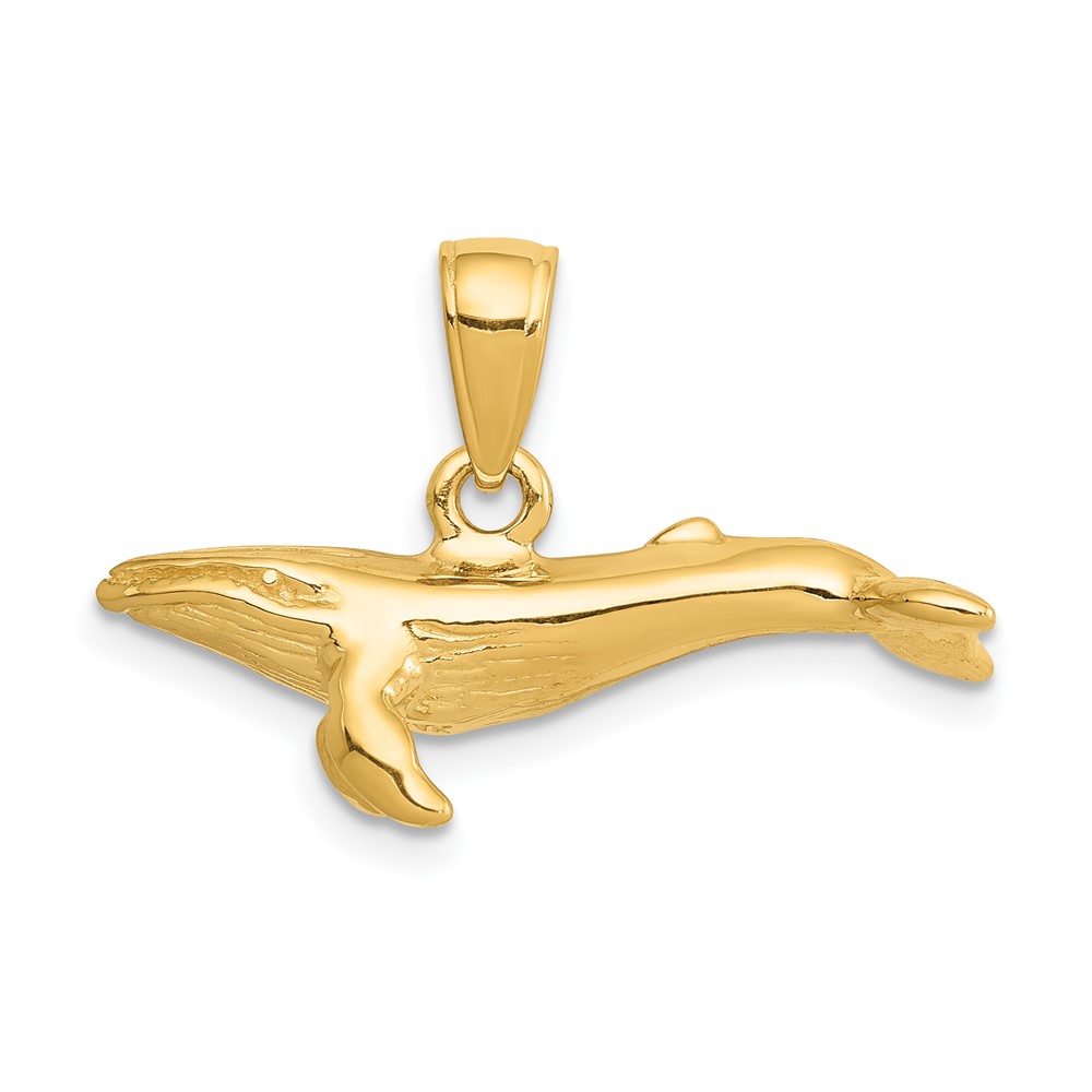 14K 3-D Humpback Whale Pendant (D4133)