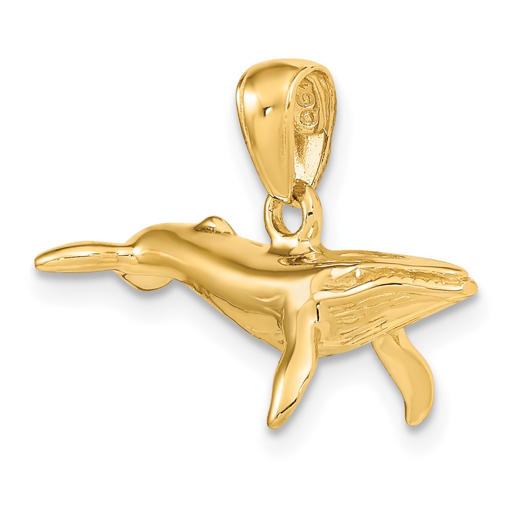 14K 3-D Humpback Whale Pendant (D4133)