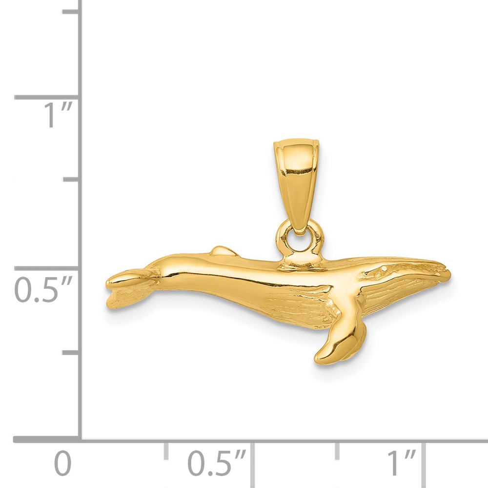 14K 3-D Humpback Whale Pendant (D4133)
