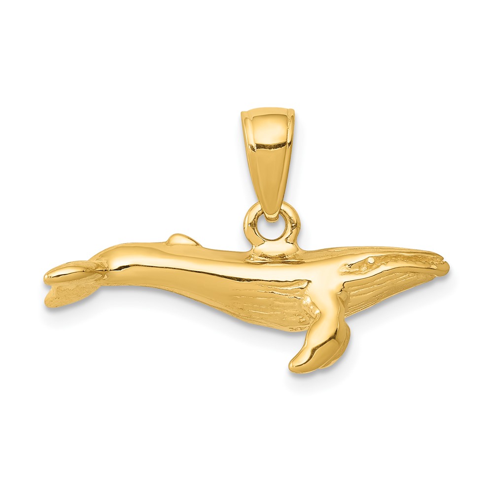14K 3-D Humpback Whale Pendant (D4133)