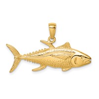 14K Yellow Gold Yellowfin Tuna Fish Pendant view 1