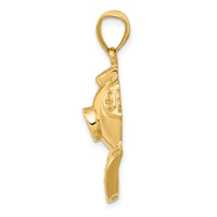 14K Yellow Gold Divers Helmet Pendant view 2
