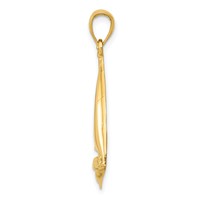 14K Yellow Gold 2-D Sailboat Pendant view 2