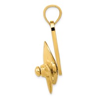 14K Yellow Gold Moveable 3 Blade Propeller Pendant view 2