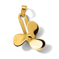 14K Yellow Gold Moveable 3 Blade Propeller Pendant view 4