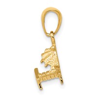 14K Yellow Gold 3-D Lounge Beach Chair Pendant with Umbrella view 2