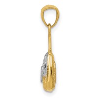 14K and White Rhodium 3-D Reversible Heart Handbag Pendant view 2