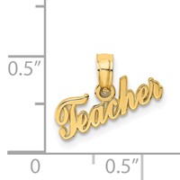 14K Yellow Gold Teacher Charm view 4