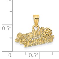 14K Yellow Gold Special Teacher Charm with Flower view 4