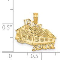 14K Yellow Gold School House Pendant view 3