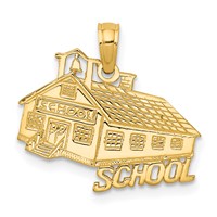 14K Yellow Gold School House Pendant view 1