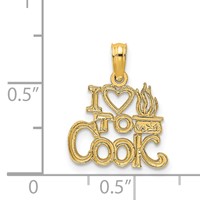 14K Yellow Gold I Heart to Cook Charm view 4
