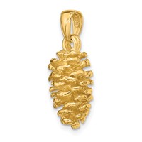 14K Yellow Gold 3-D Pinecone Pendant view 4