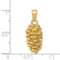 14K Yellow Gold 3-D Pinecone Pendant view 5