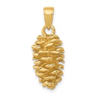 14K Yellow Gold 3-D Pinecone Pendant view 1