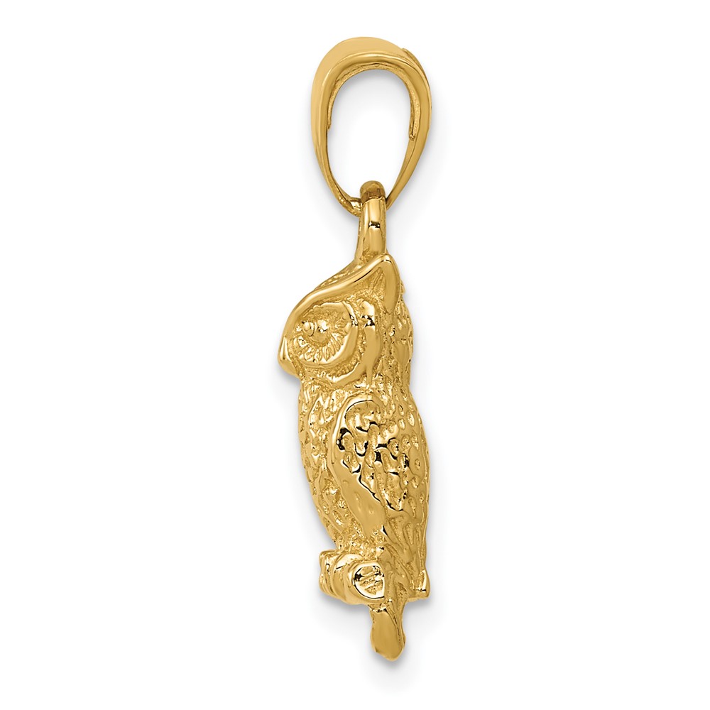 14K 3-D Owl Pendant (D4197)