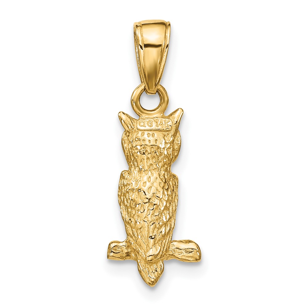 14K 3-D Owl Pendant (D4197)