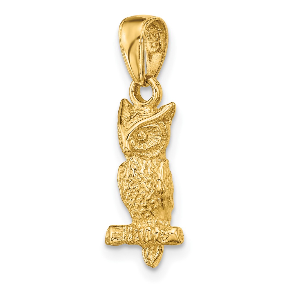 14K 3-D Owl Pendant (D4197)