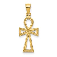 14K Yellow Gold Ankh Cross Charm view 1