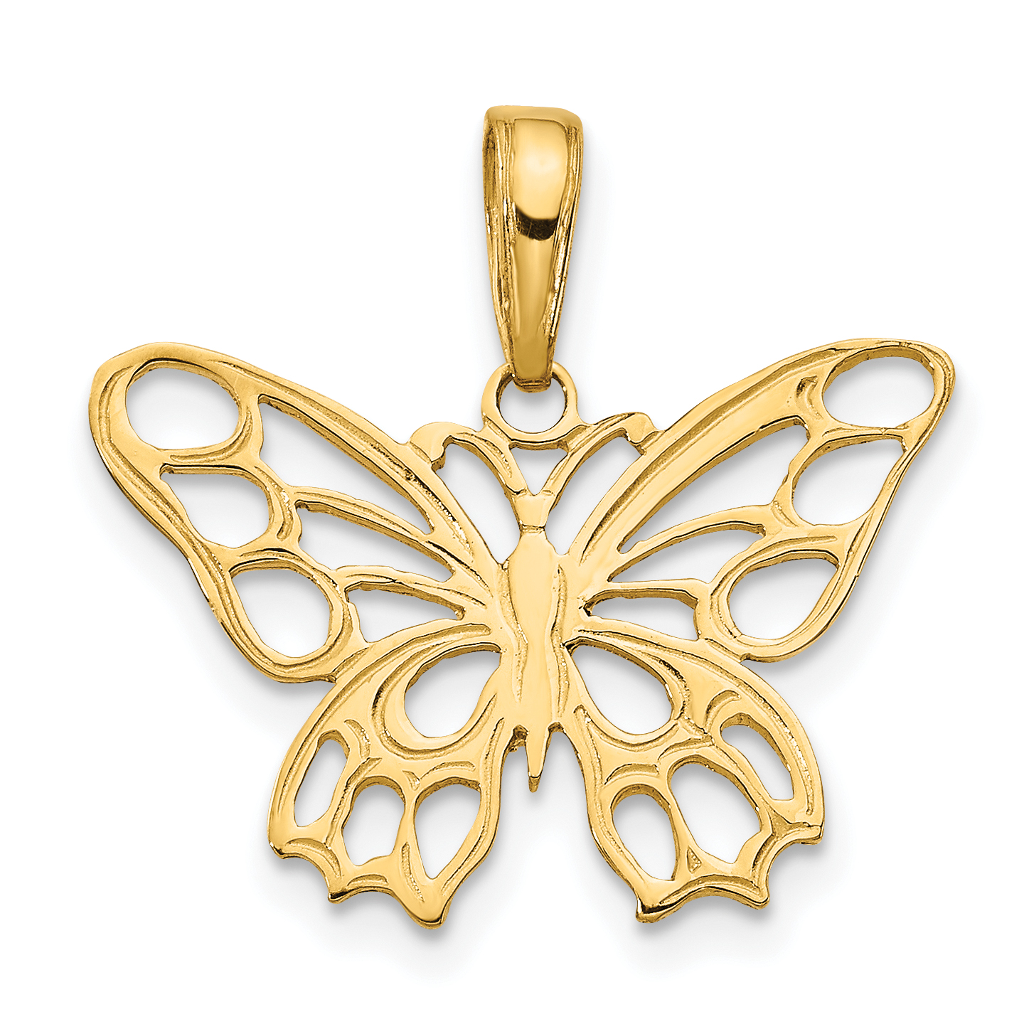 14K Butterfly Cut-out Pendant (D4202)