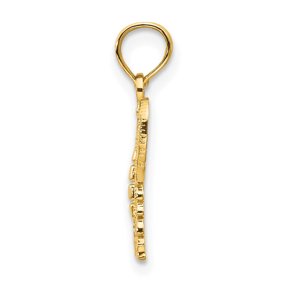 14K Diamond-cut Butterfly Pendant (D4207)