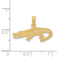 14K Textured Alligator Pendant view 3