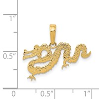 14K Yellow Gold Dragon Pendant view 3