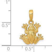 14K Yellow Gold 2-D Frog Pendant view 3