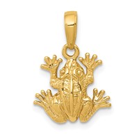 14K Yellow Gold 2-D Frog Pendant view 1