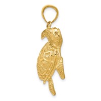 14K Yellow Gold Sea Turtle Pendant view 2