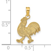 14K Yellow Gold Rooster Pendant view 3