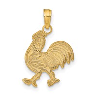14K Yellow Gold Rooster Pendant view 1