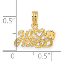 14K I Heart Horses Charm view 3