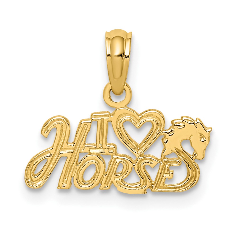 14K I Heart Horses Charm