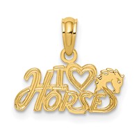 14K I Heart Horses Charm view 1