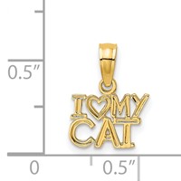 14K Yellow Gold I Heart MY Cat Charm view 4