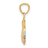14K Two-tone Pendant with White Rhodium Two Cats view 2