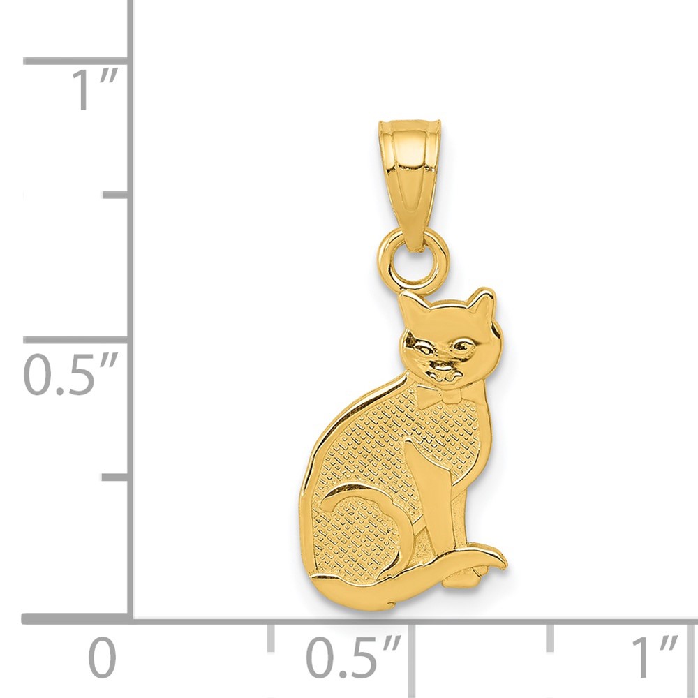 14k I HEART MY CAT on Reverse Cat Pendant (D4238)