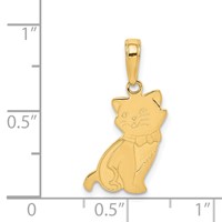 14K Yellow Gold Sitting Cat Pendant view 3