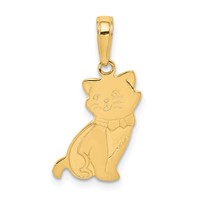 14K Yellow Gold Sitting Cat Pendant view 1