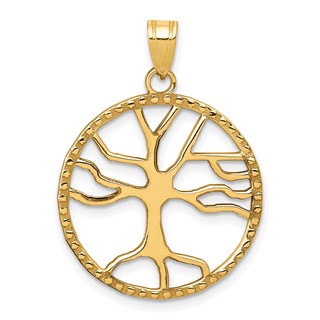 Gold Polished Tree of Life Pendants