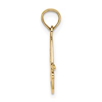 14K Yellow Gold Artists Paint Palette and Brushes Charm view 2