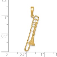 14K Yellow Gold Trombone Pendant view 3